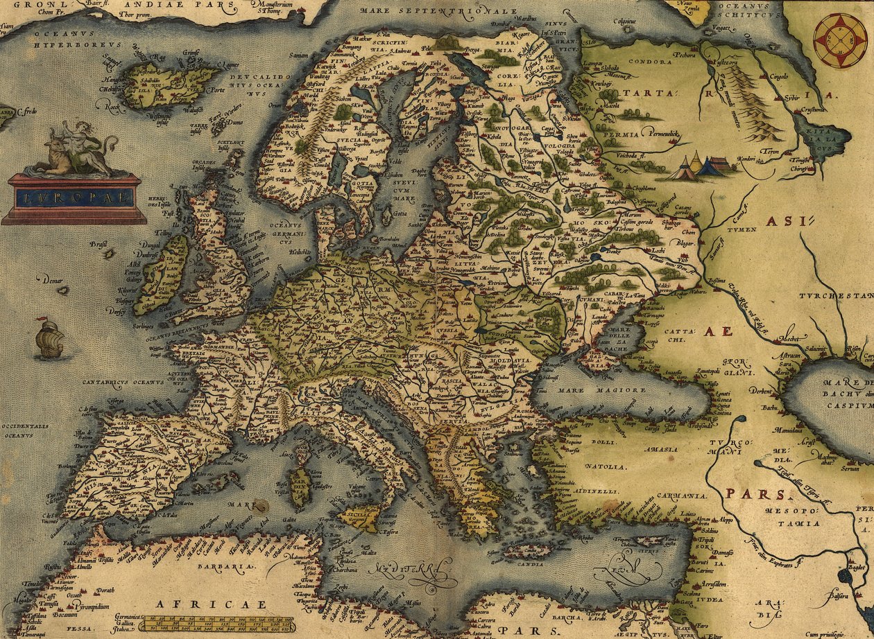 Avrupa haritası by Abraham Ortelius