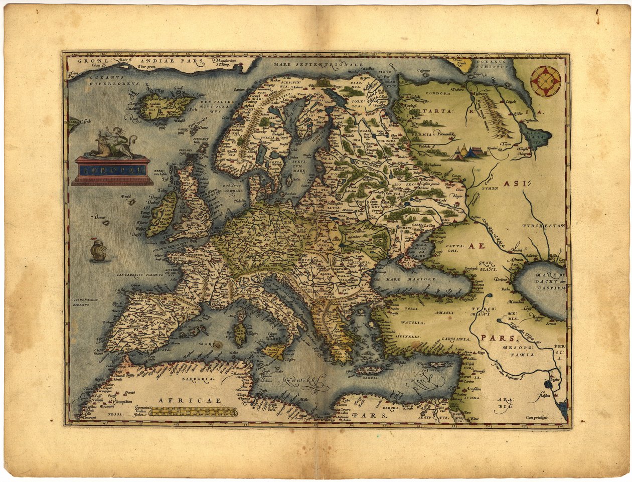 Avrupa Haritası Abraham Ortelius ( by Abraham Ortelius