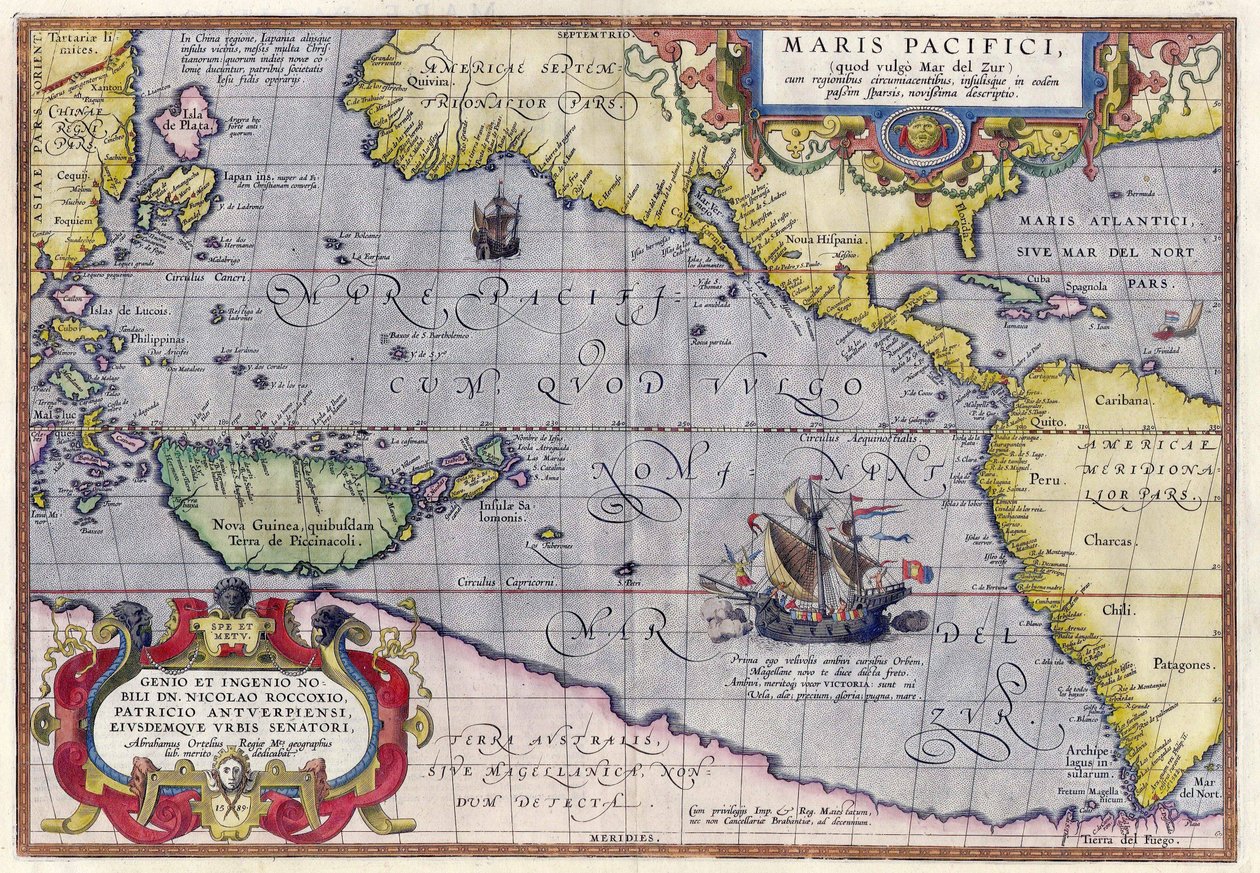 Pasifik Denizi by Abraham Ortelius