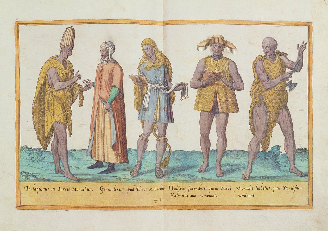 1577'de Köln'de yayınlanan 'Omnium Poene Gentium Imagines'den on altıncı yüzyıl kostümleri (el boyaması gravür) by Abraham de Bruyn