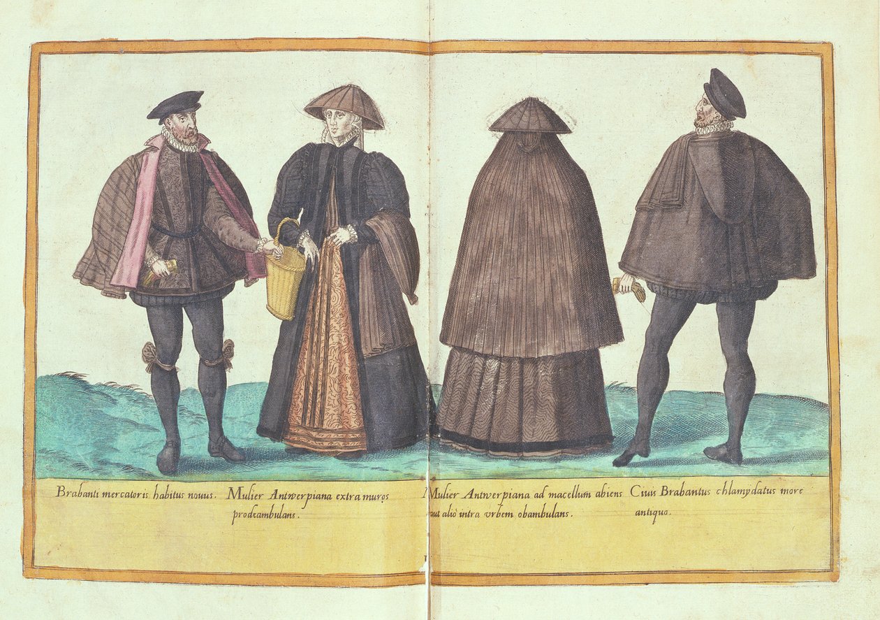 1577'de Köln'de yayınlanan 'Omnium Poene Gentium Imagines'den on altıncı yüzyıl kostümleri (el boyaması gravür) by Abraham de Bruyn