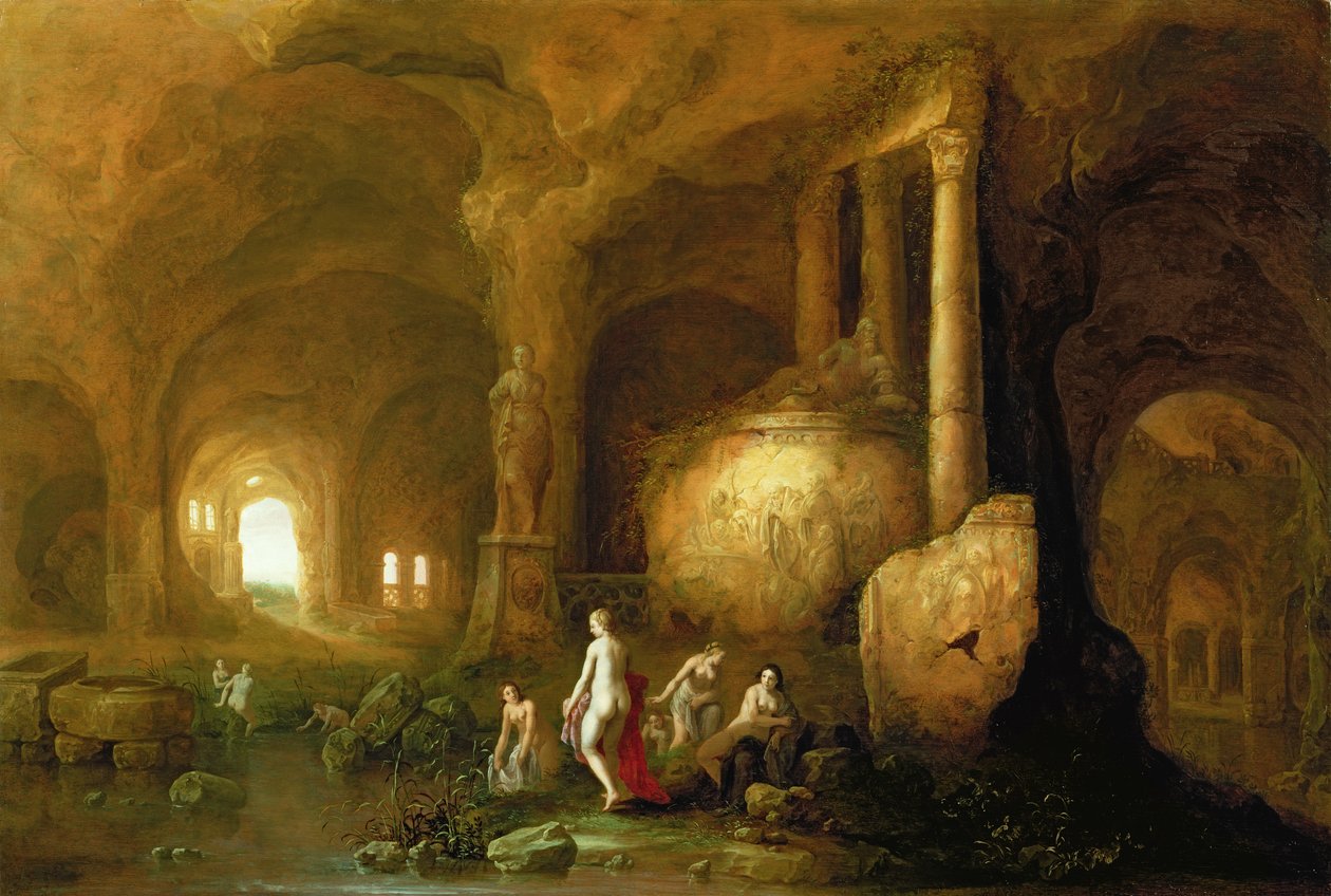 Klasik Kalıntılar Tarafından Yıkanan Periler by Abraham van Cuylenborch