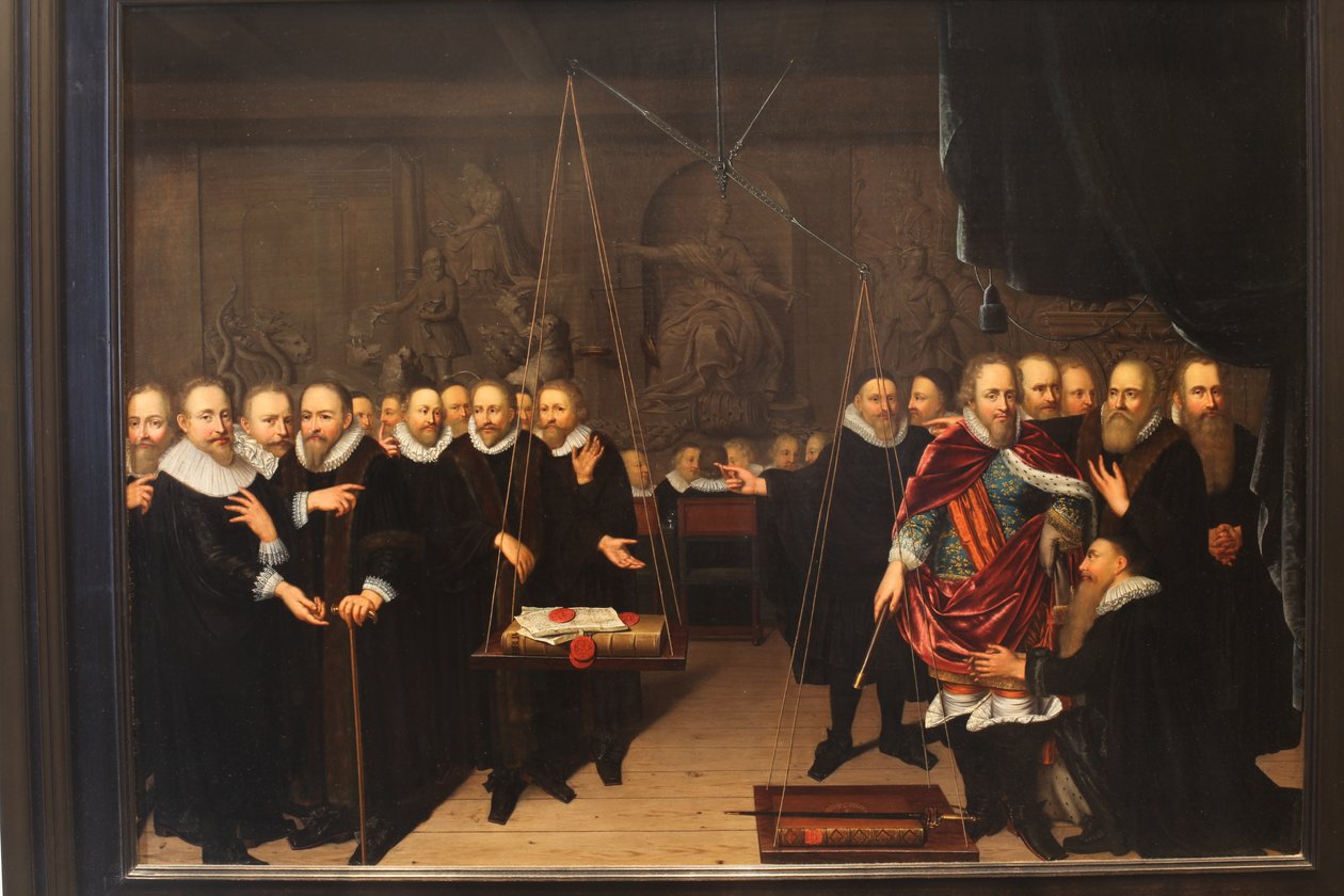 Arminianistler ve muhalifleri arasındaki teolojik anlaşmazlığın alegorisi by Abraham van der Eyk