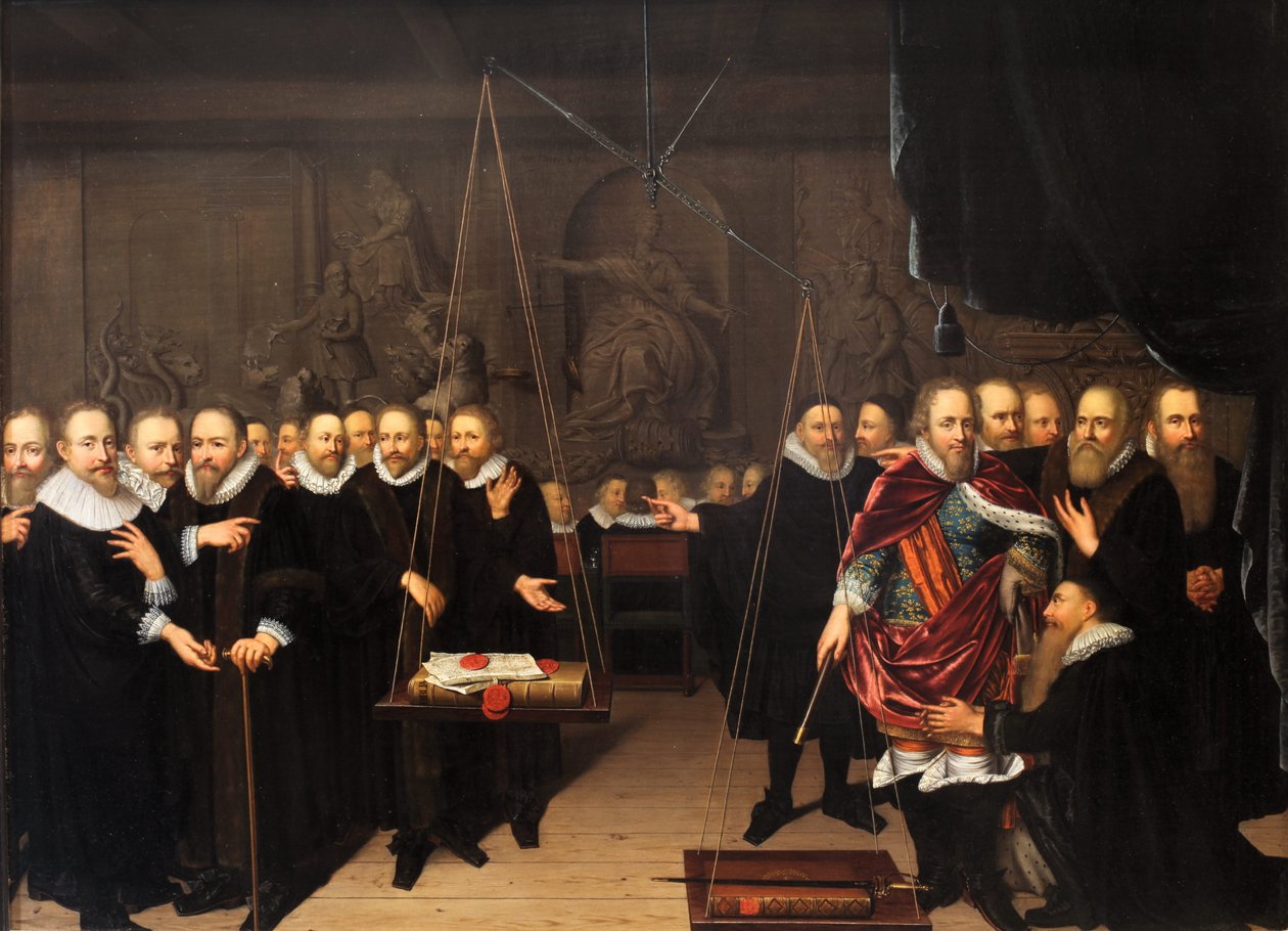 Arminianistler ve muhalifleri arasındaki teolojik anlaşmazlığın alegorisi by Abraham van der Eyk