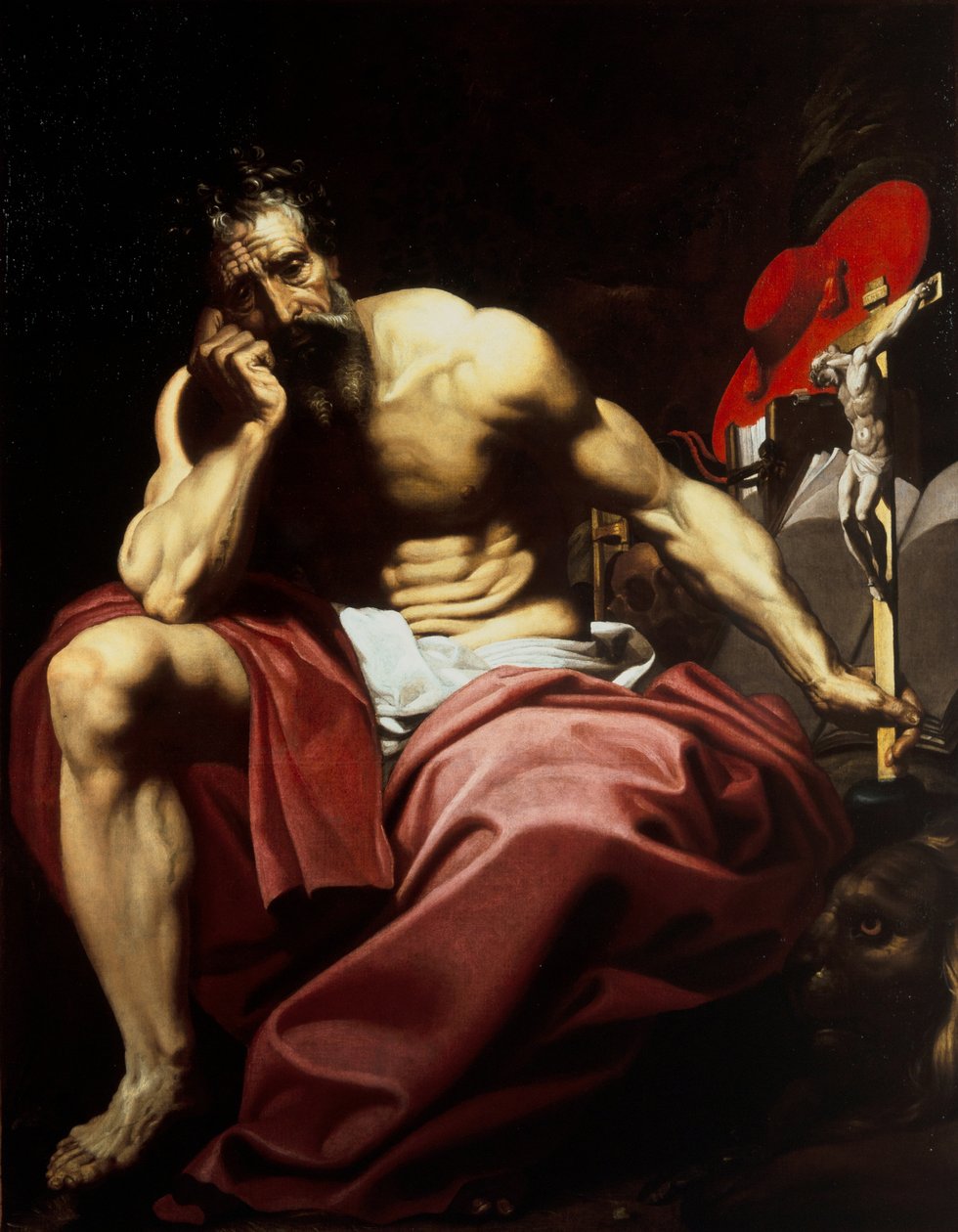 Aziz Jerome, c.1610 (tuval üzerine yağlı boya) by Abraham (attr.to) Janssens