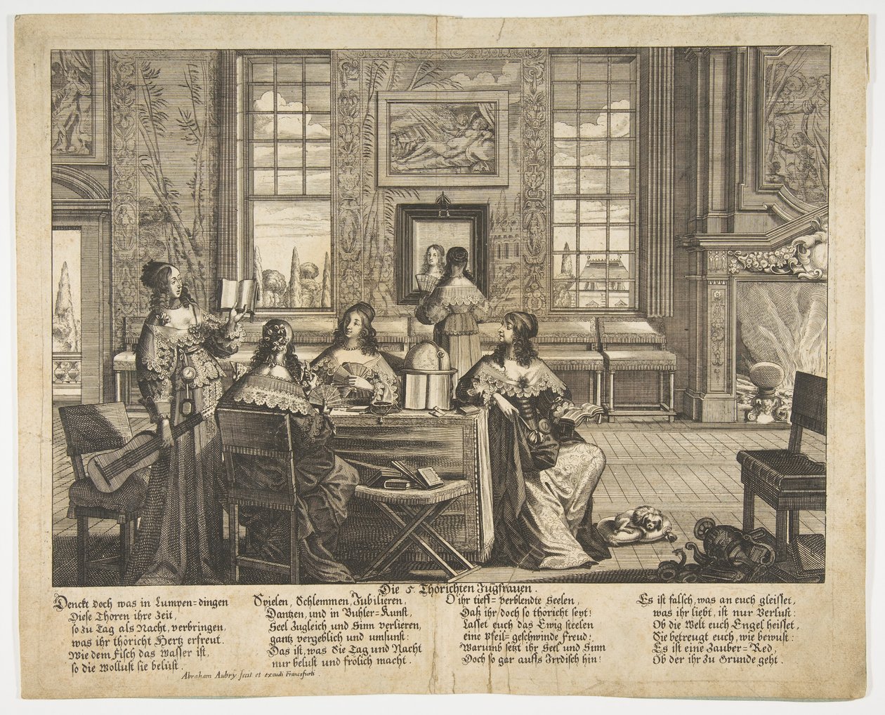 Aptal Bakireler Sohbeti, 17. yüzyılın ortalarından sonlarına kadar. by Abraham Aubry