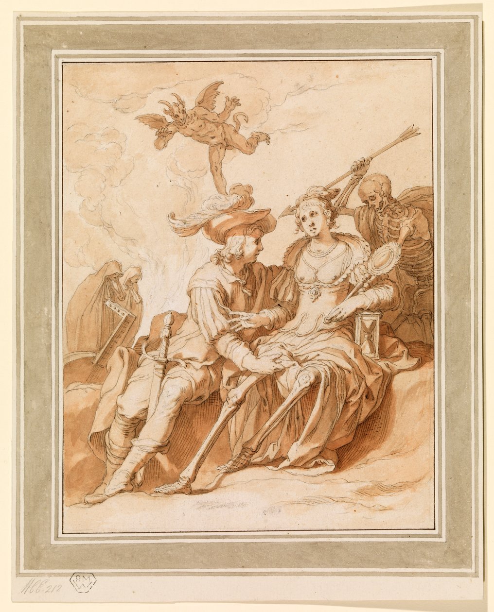 Ölüm ve Aşıklar - "Vanitas" Alegorisi, 1620-1630 dolaylarında by Abraham Bloemaert