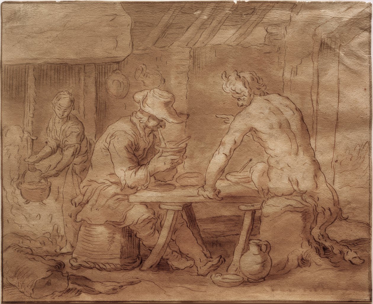Çiftçinin evindeki satir by Abraham Bloemaert