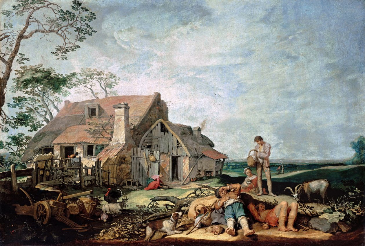 Dinlenen Köylülerle Manzara, Tobias ve Melek, 1650 by Abraham Bloemaert