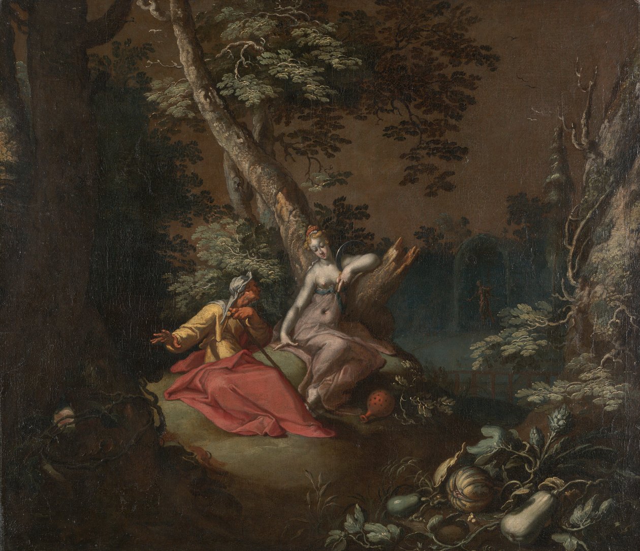 Vertumnus ve Pomona ile manzara by Abraham Bloemaert