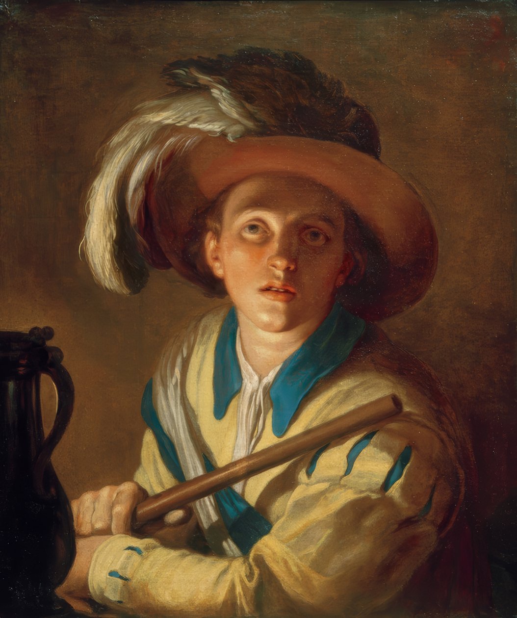 flüt çalar by Abraham Bloemaert