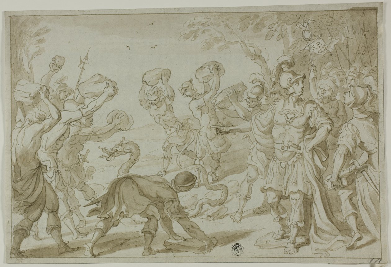 Yılanı Taşlayan Romalı Askerler by Abraham Bloemaert