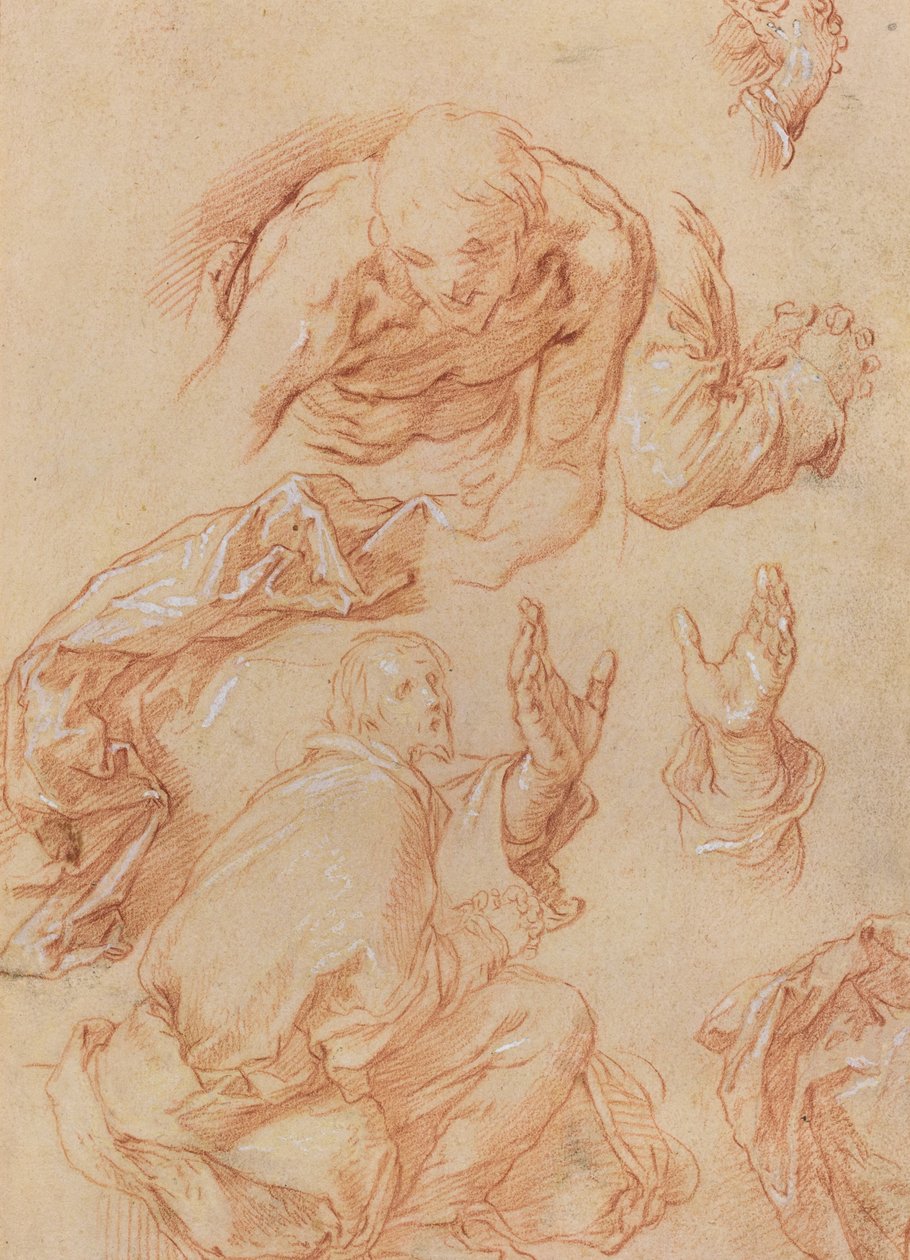 Eller ve Eğme Figürleri Çalışmaları [verso] by Abraham Bloemaert
