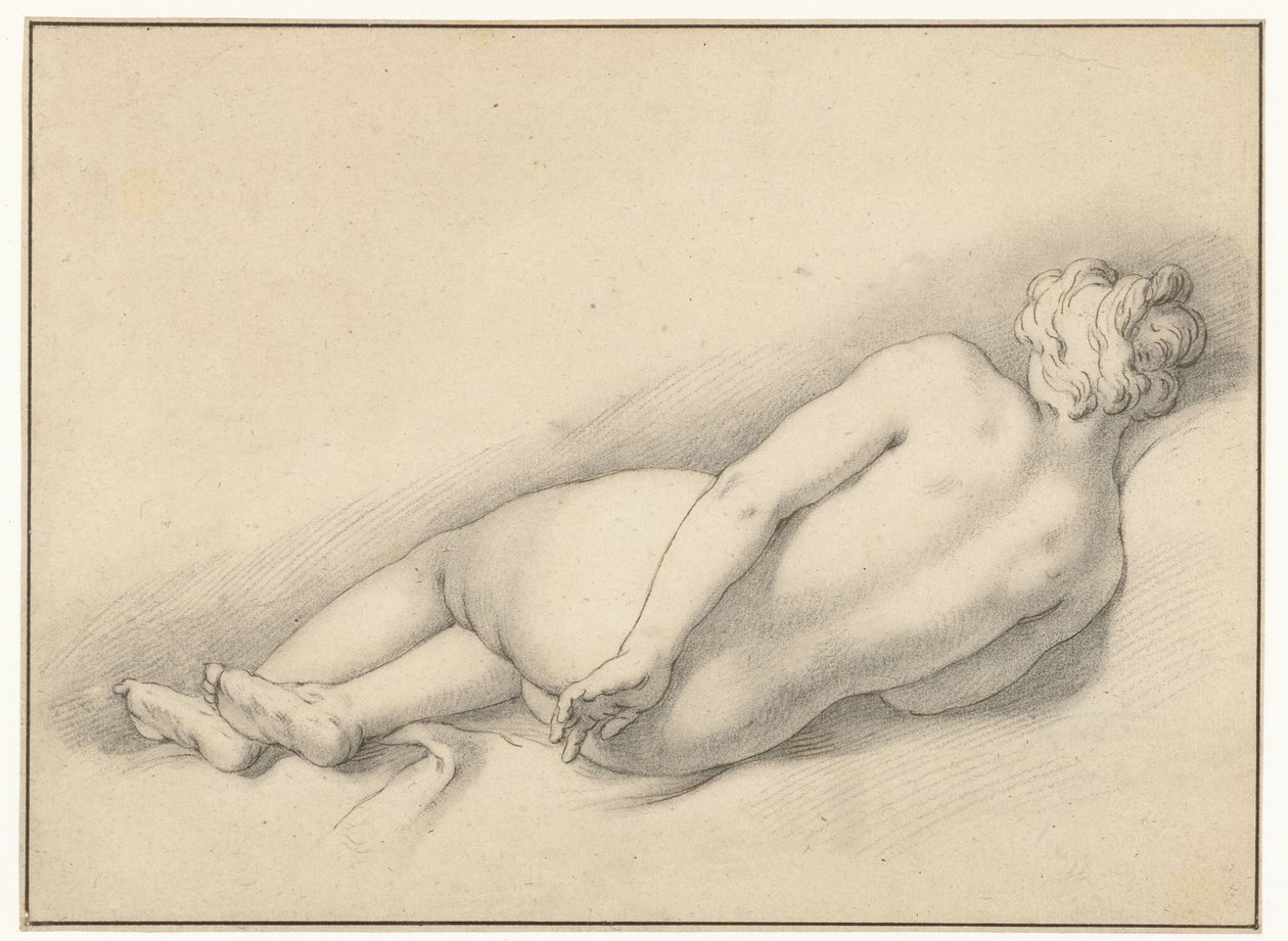 Yatan Bir Kadın Çıplak Çalışması by Abraham Bloemaert