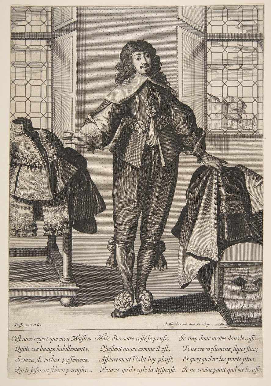 17. yüzyılın ortalarından sonlarına kadar Efendisinin Lüks Giysilerini Kaldıran Bir Vale. by Abraham Bosse