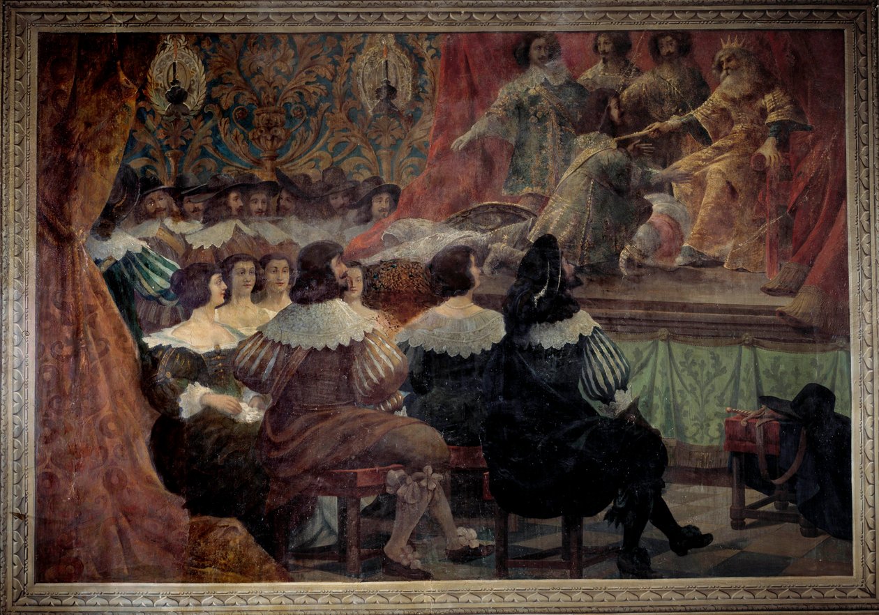 Abraham Bosse (1602-1676) tarafından Chateau de Grosbois Tablosunda 17. yüzyılda bir tiyatro temsili by Abraham Bosse