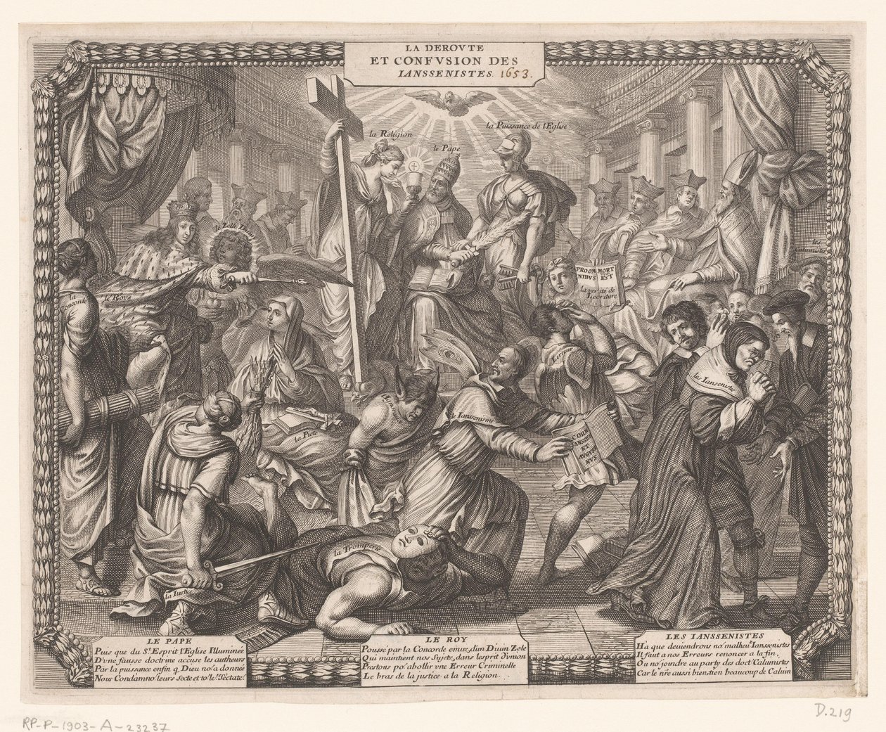 Jansenistlerin geri çekilmesi La Deroute ve Confusion des Iansenistes. (nesne üzerindeki başlık) by Abraham Bosse