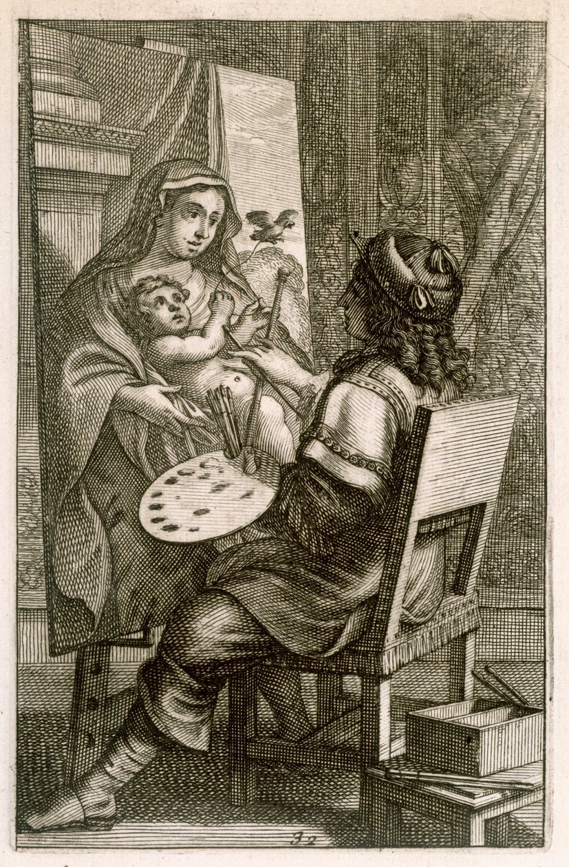 Sanatçı İş Başında, 'Recueil de Figures..'den, pub. Paris, 1737 by Abraham Bosse