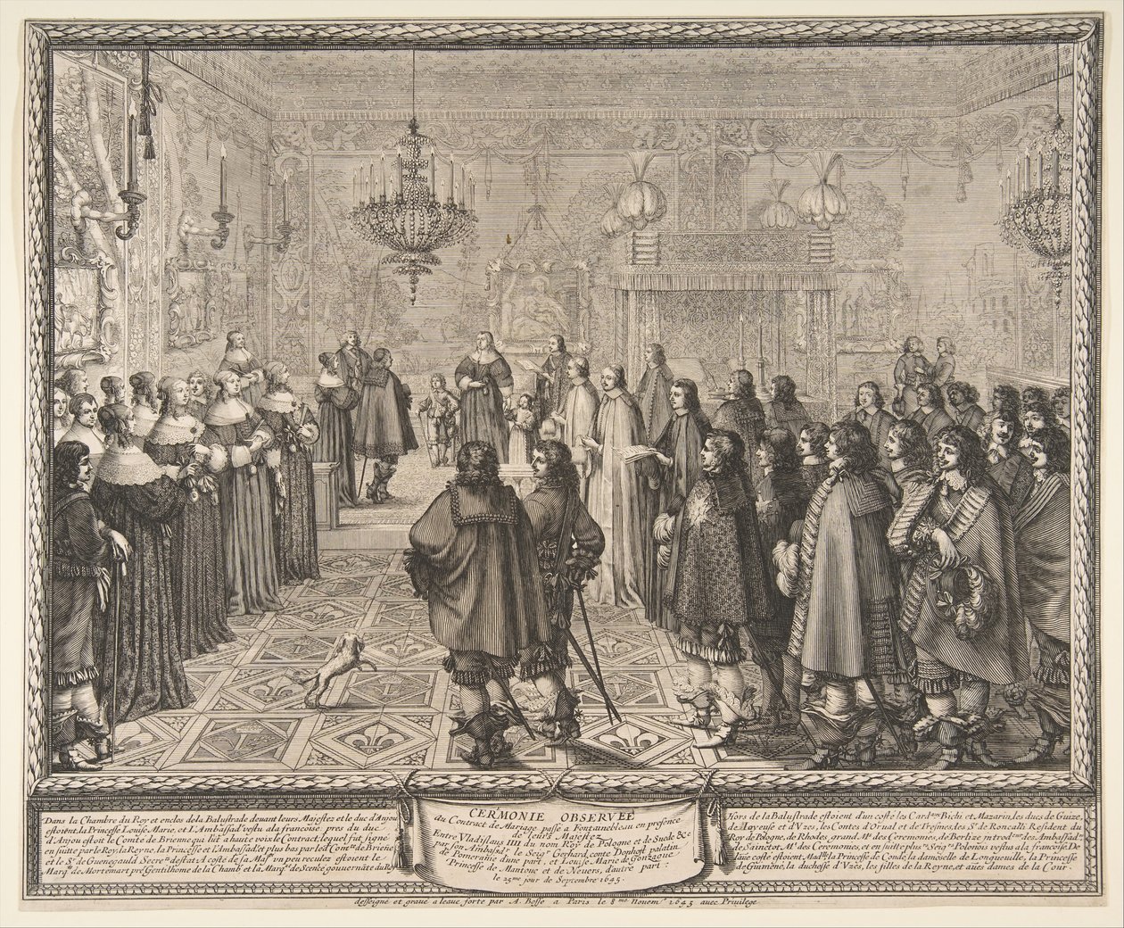 Polonya Kralı IV. Wladyslaw ile Marie Louis arasındaki Evlilik Sözleşmesinin Töreni..., 1645. by Abraham Bosse