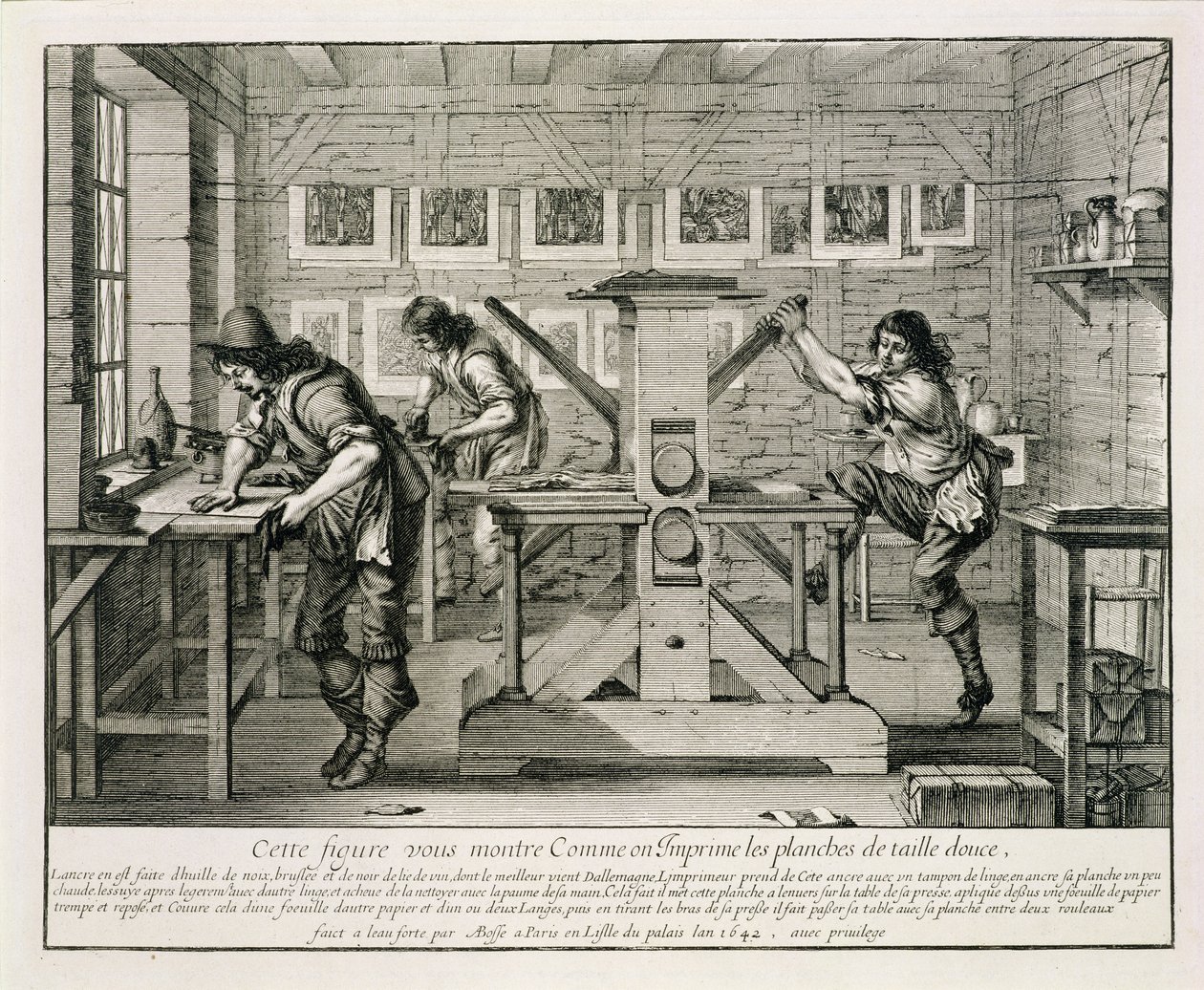 Fransız matbaası, 1642 by Abraham Bosse