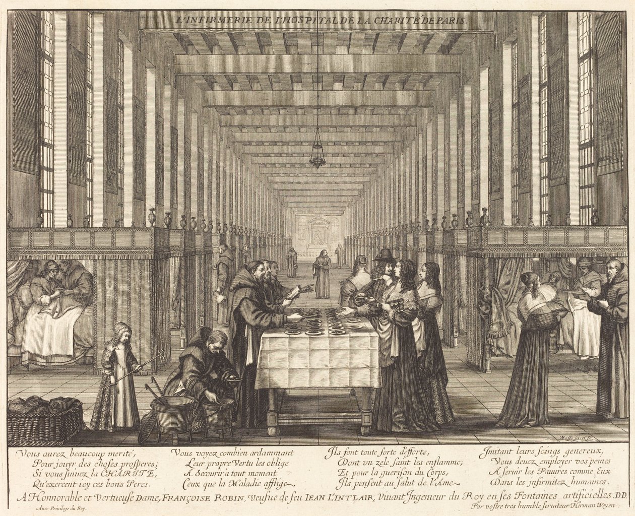 Hastane de la Charite de Paris Reviri by Abraham Bosse