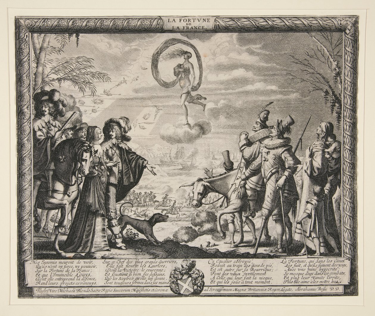 4 baskıdan oluşan bir setten La Fortune de la France by Abraham Bosse