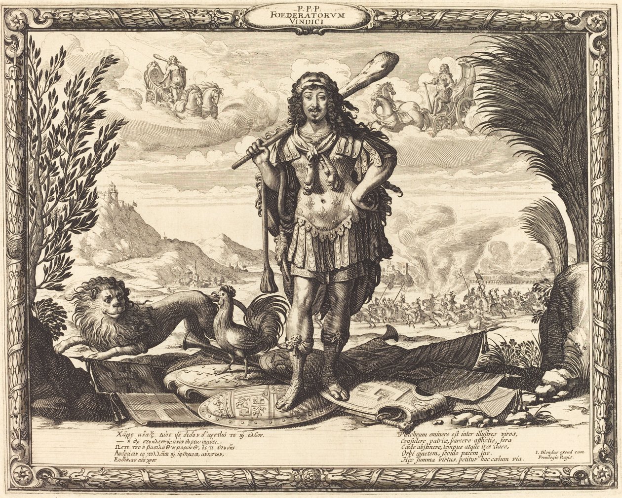 Louis XIII Herkül olarak by Abraham Bosse