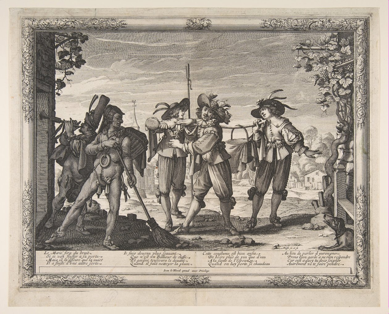 Yeni Evlilere Taşınan Hotpot veya The Racket, ca. 1633. by Abraham Bosse