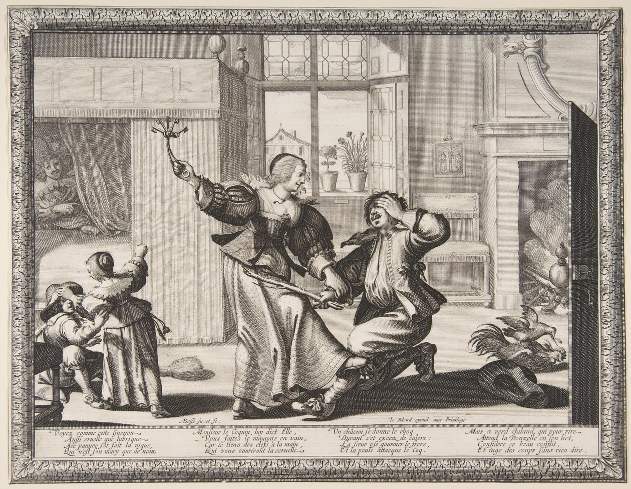 The Husband-Veater, c.1633 (gravür ve gravür) by Abraham Bosse