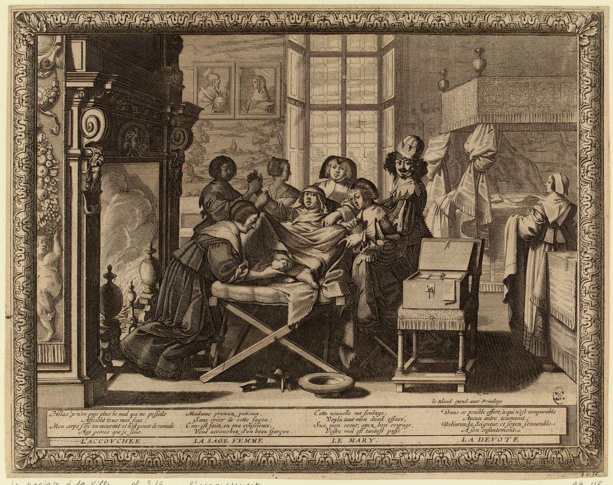 Şehirde Evlilik: Doğum by Abraham Bosse