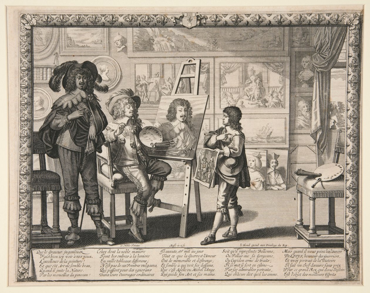 Sanatçılar serisinden Atölyesindeki Ressam, Atölyelerinde by Abraham Bosse