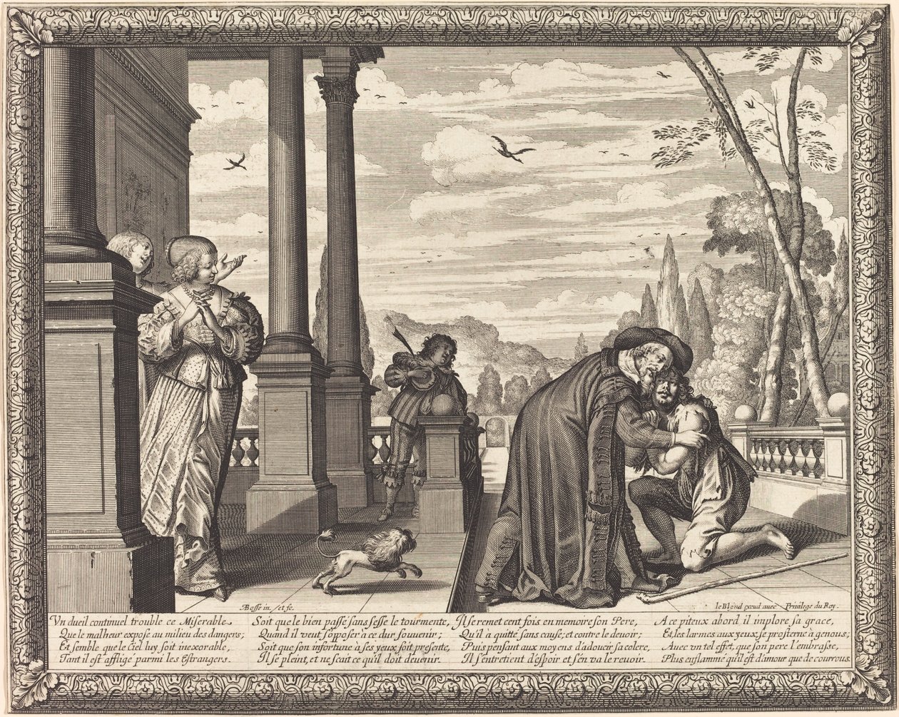 Babasının Karşıladığı Müsrif Oğul by Abraham Bosse