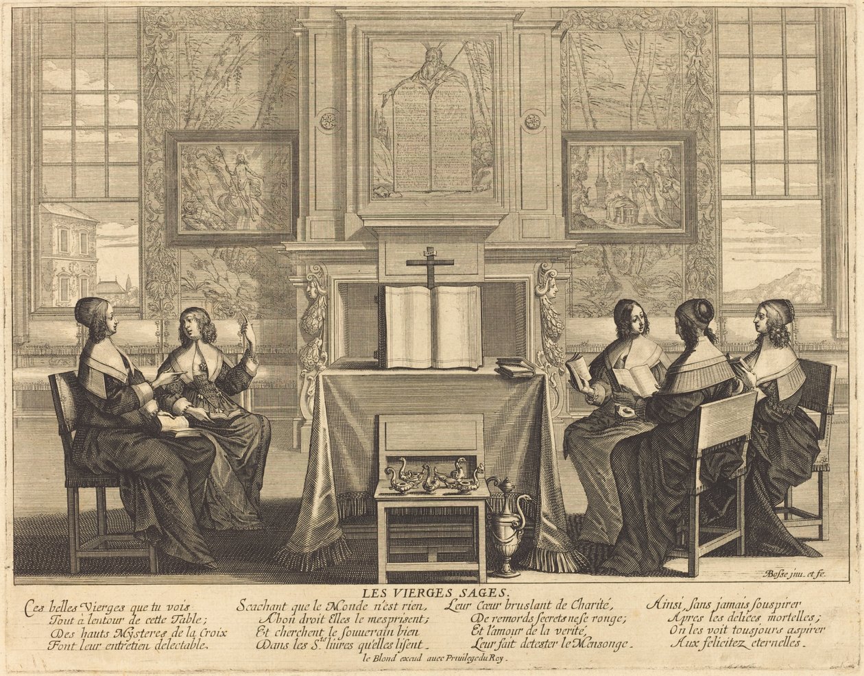Bilge Bakireler Namazda by Abraham Bosse