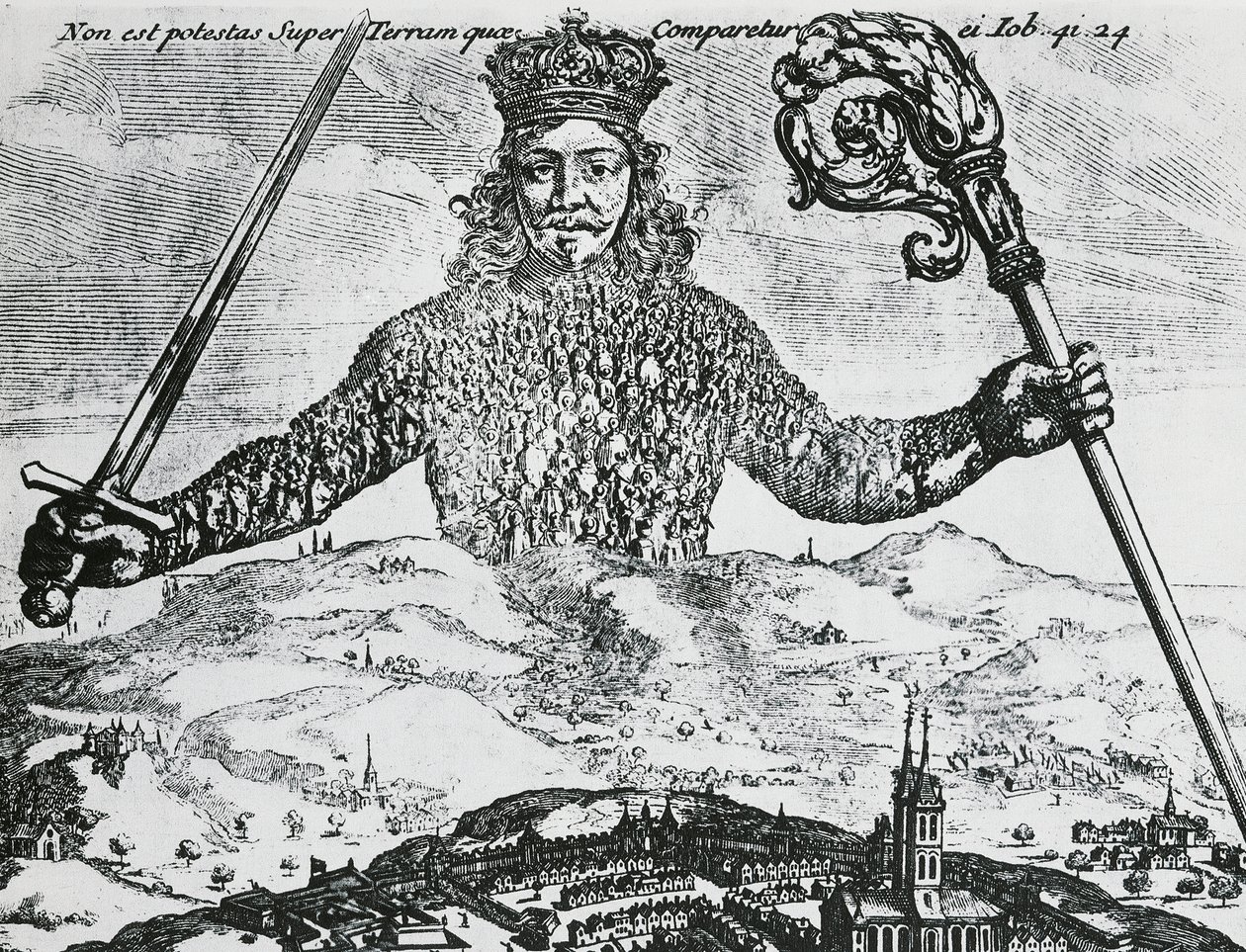 Thomas Hobbes'un 'Leviathan veya The Matter, Forme, & Power of a Common-Wealth Dini ve Medeni' kitabının Başlık Sayfası by Abraham Bosse