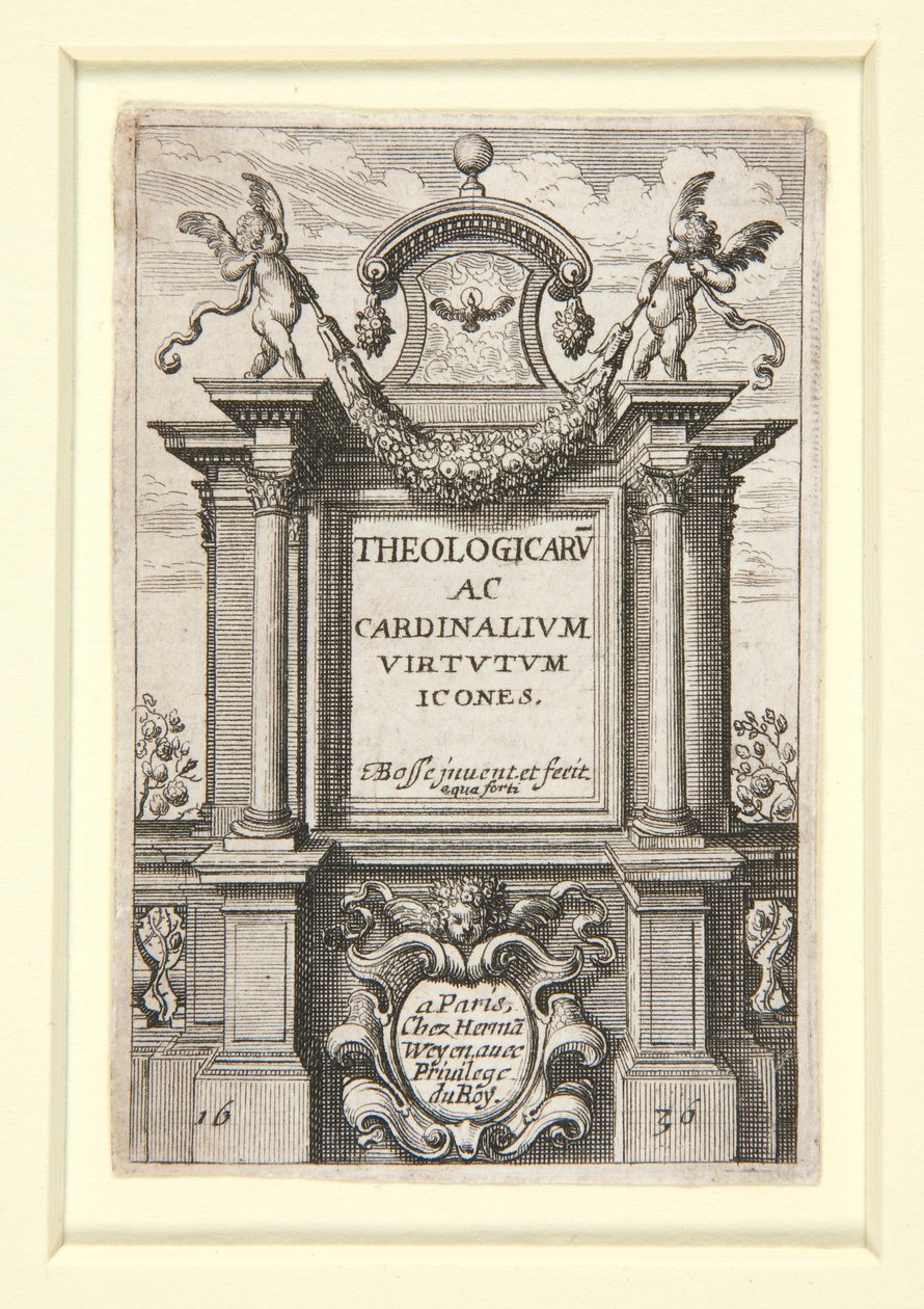 Teolojik ve Kardinal Erdemlerin Başlık Sayfası by Abraham Bosse