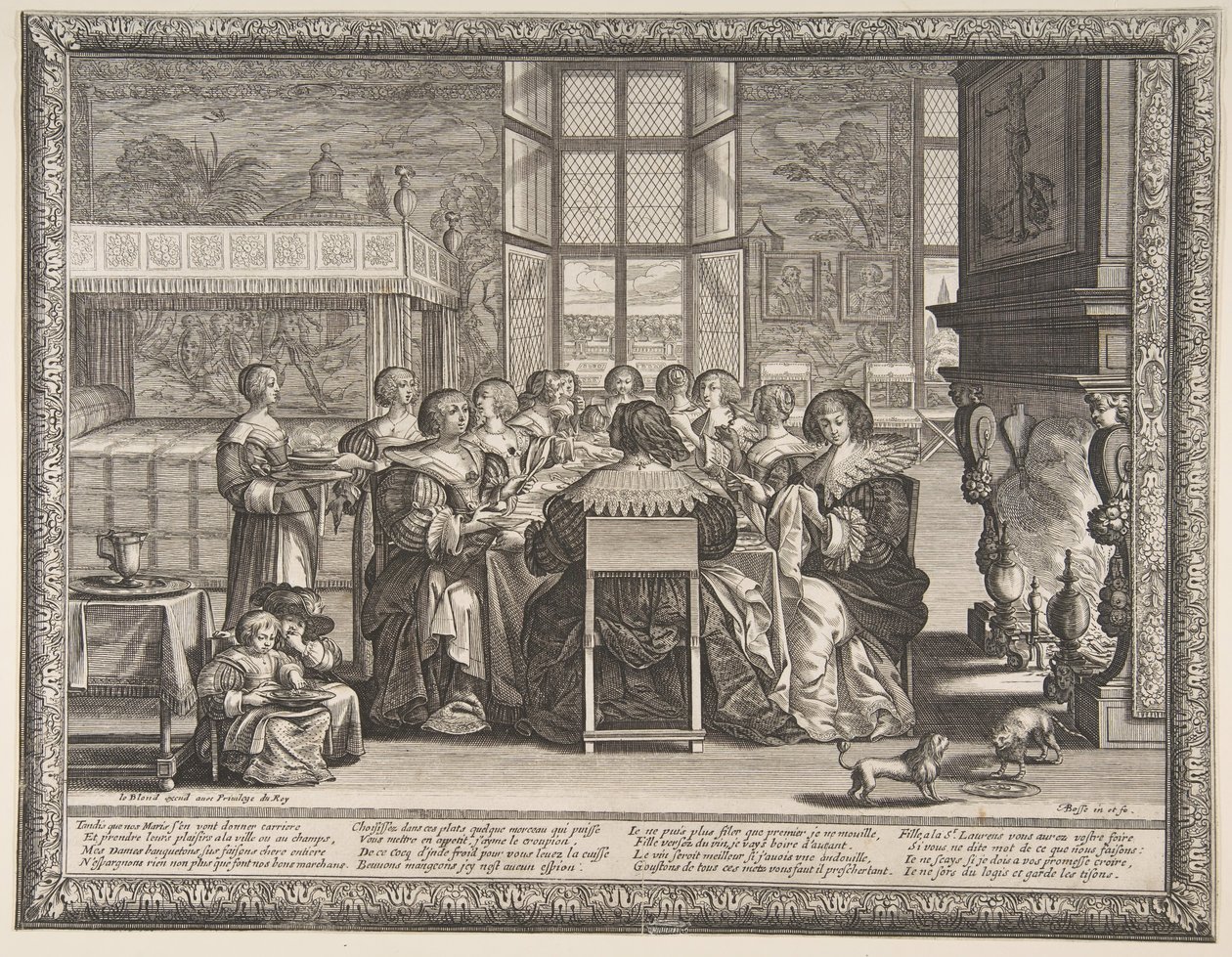 Eşlerinin Yokluğunda Sofrada Eşler, M.Ö. 1635-36. by Abraham Bosse