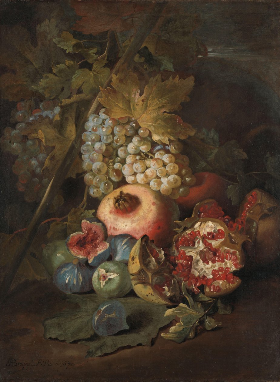 Peyzajda Salkım Üzüm, Nar ve İncir by Abraham Brueghel