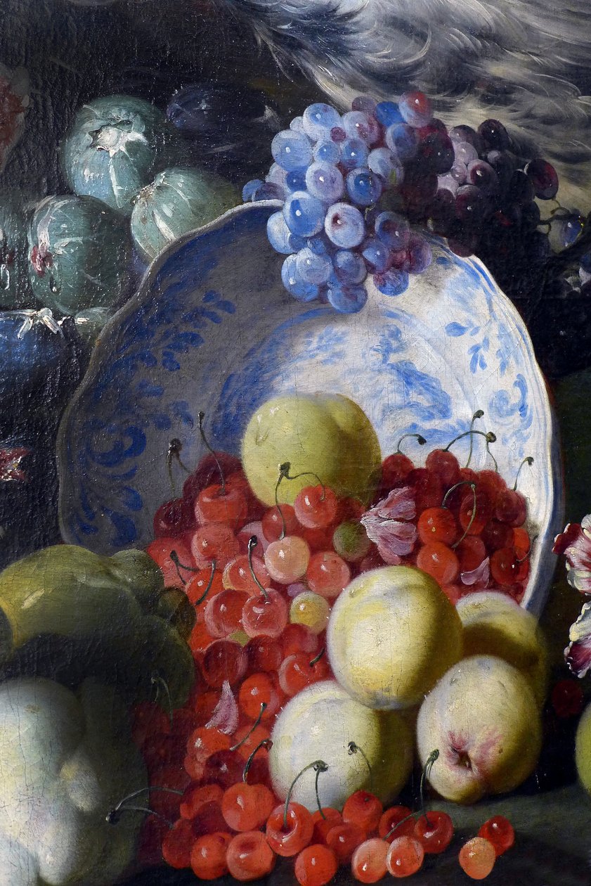Çiçekler, meyveler, kuşlar by Abraham Brueghel