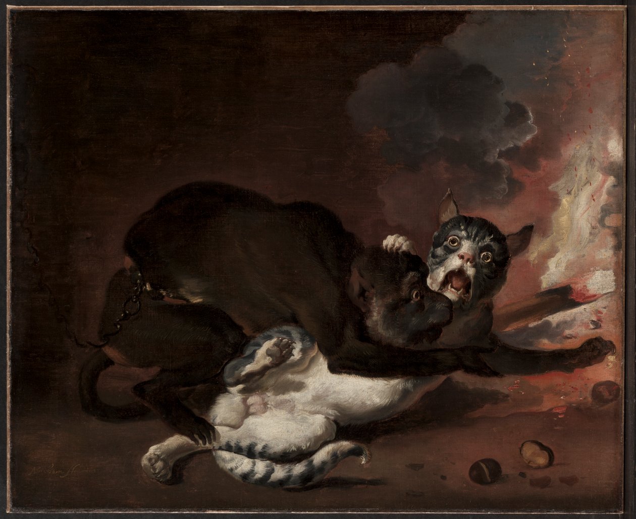 Maymun ve Kedi, muhtemelen 1670
