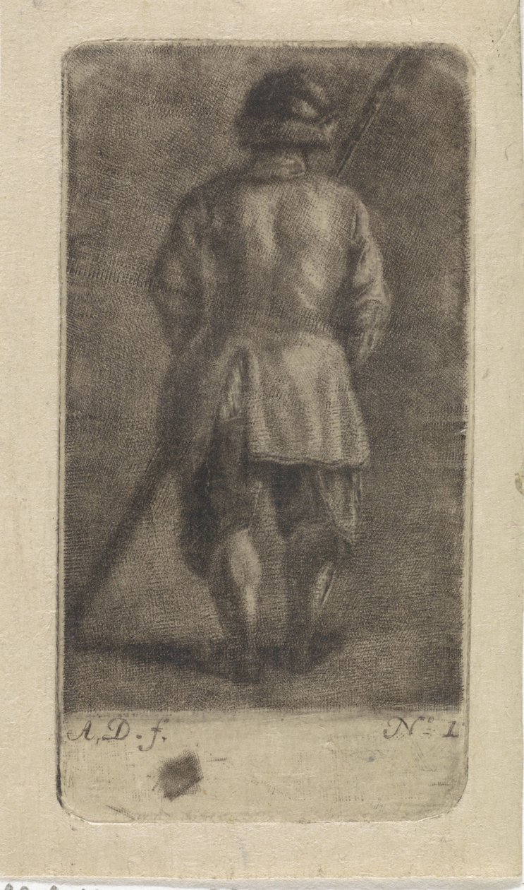 Arkadan görülen sopalı adam by Abraham Delfos