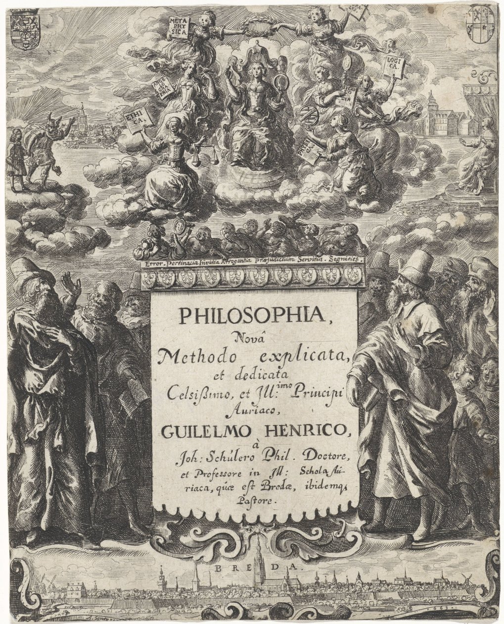 Felsefe Alegorisi Başlık sayfası: Schuler, Johannes. Felsefe (...), 1663 by Abraham Dircksz. Santvoort