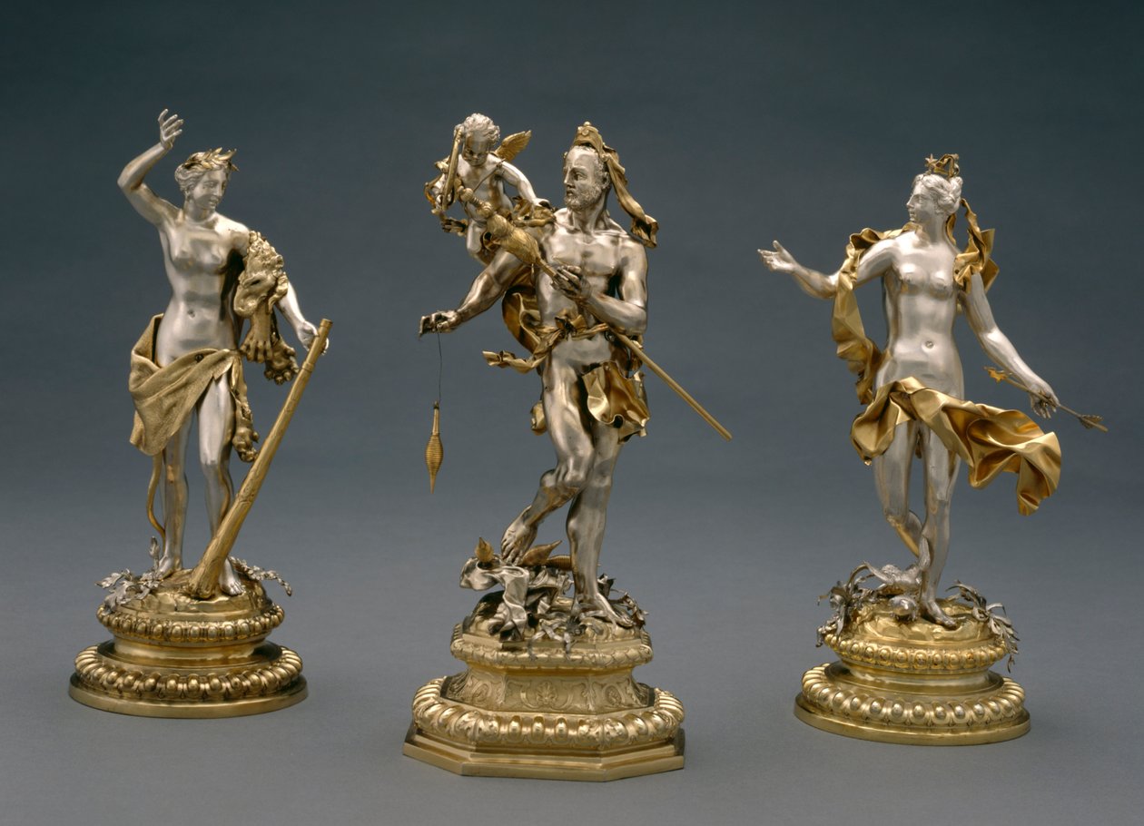 Herkül, Omphale ve Venüs, c.1695-1700 (kısmen gümüş kaplama) by Abraham Drentwett