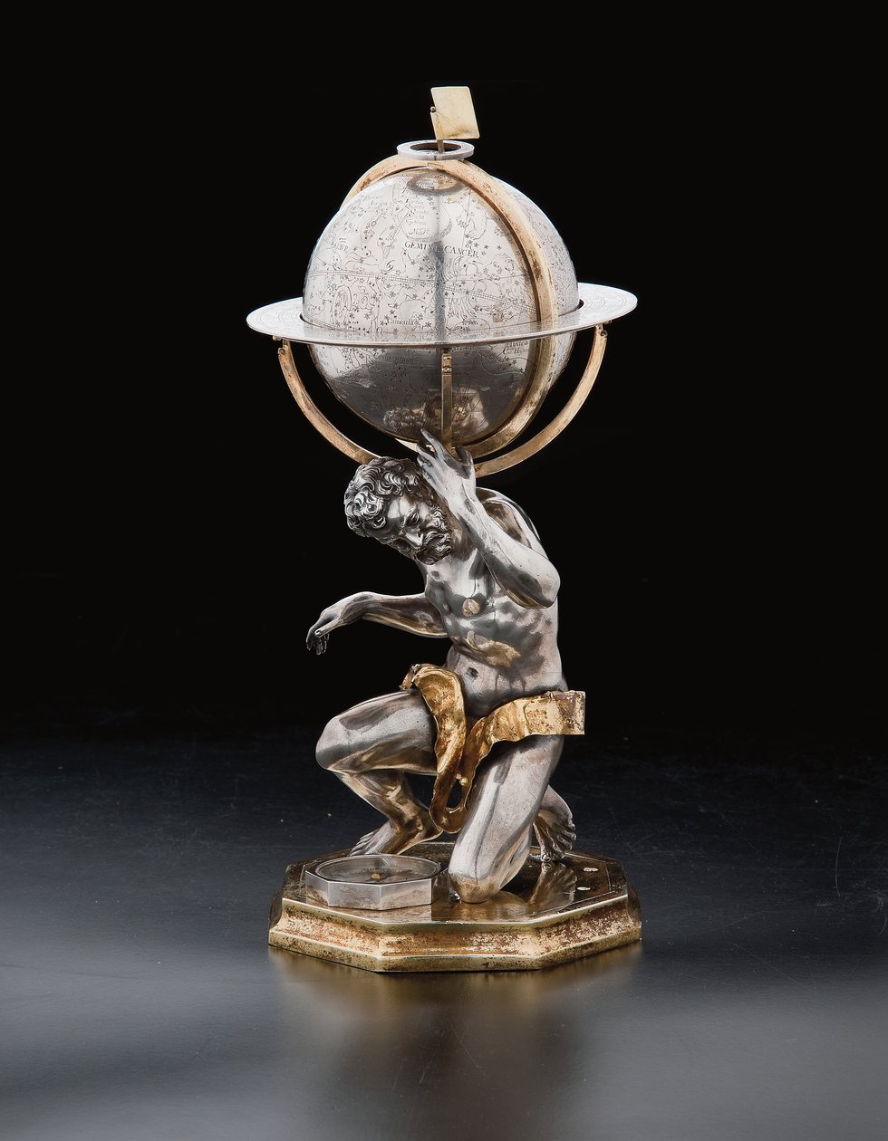 Herkül ve Atlas tarafından desteklenen iki olağanüstü karasal ve göksel küre, Augsburg, 1697-99 by Abraham Drentwett