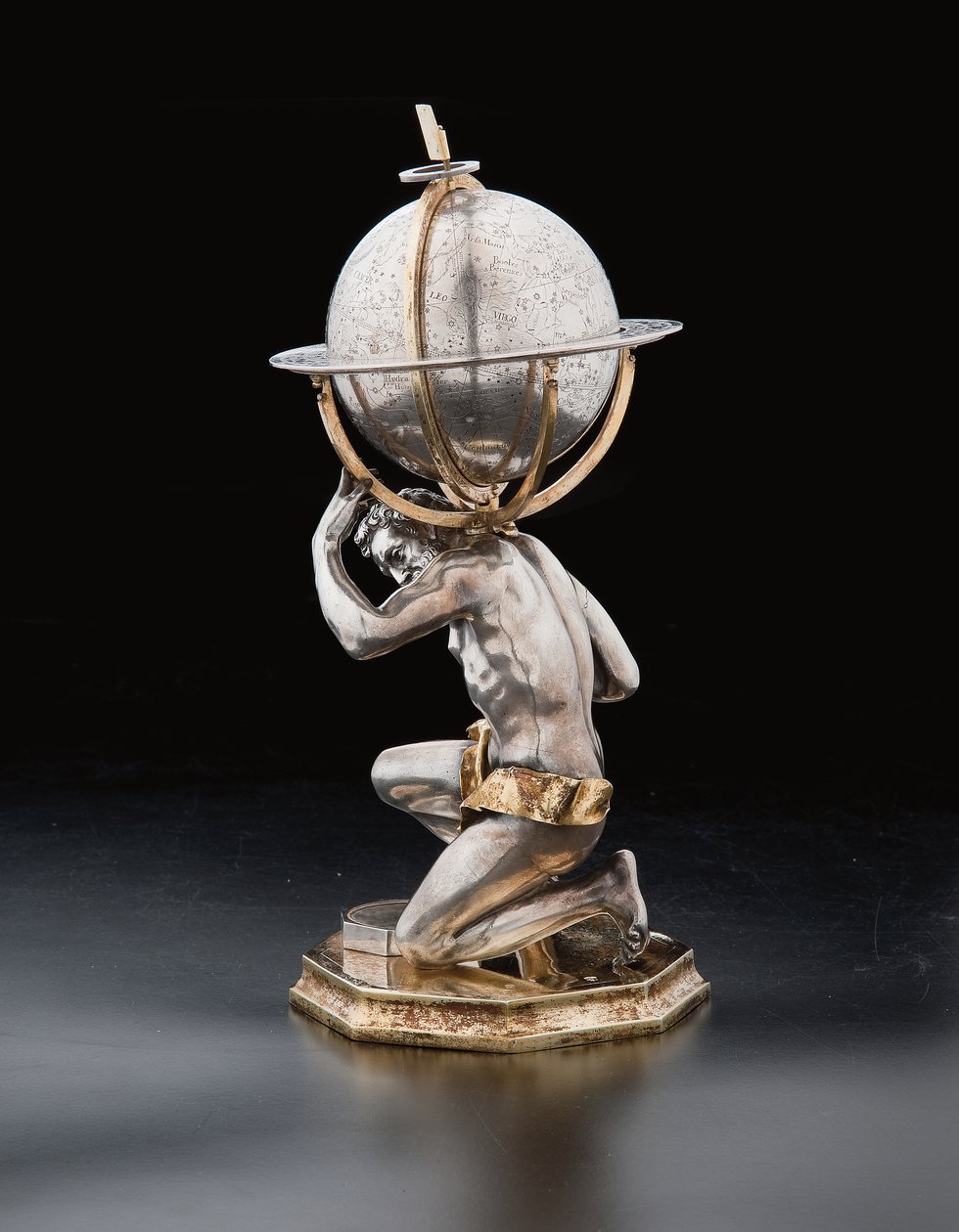 Herkül ve Atlas tarafından desteklenen iki olağanüstü karasal ve göksel küre, Augsburg, 1697-99 by Abraham Drentwett