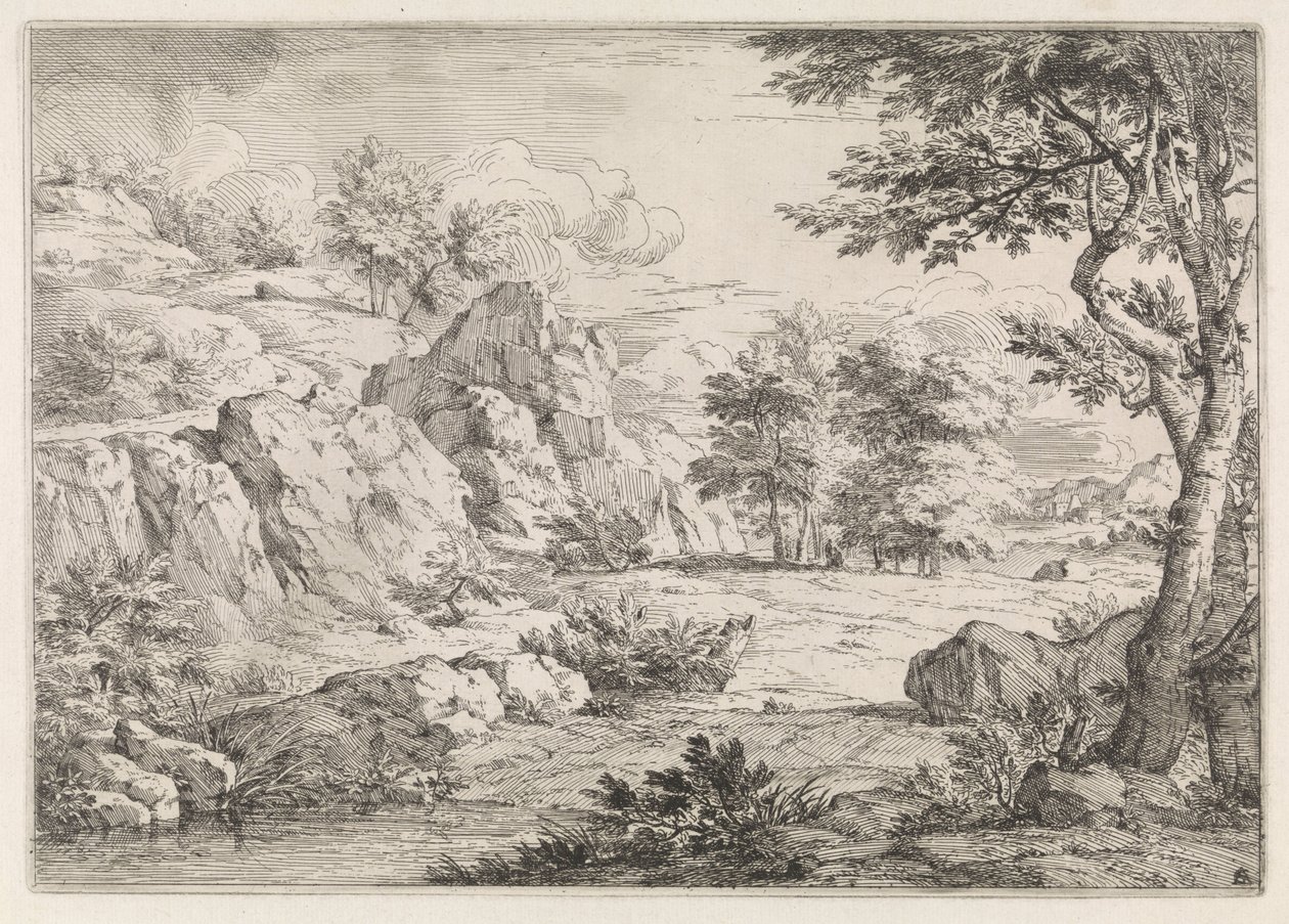 Gölet ile tepelik manzara by Abraham Genoels