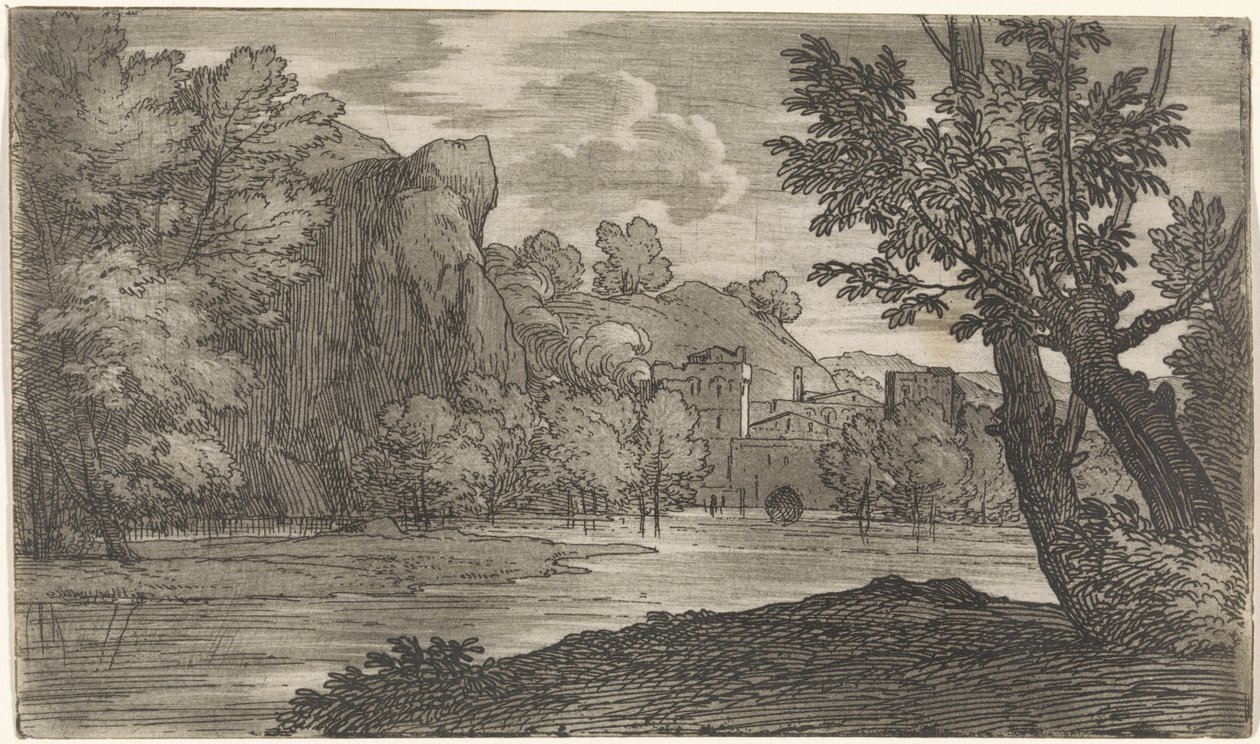 Nehir ile manzara by Abraham Genoels