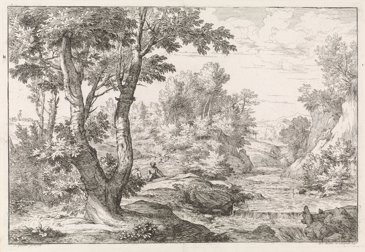 Nehir ile manzara by Abraham Genoels