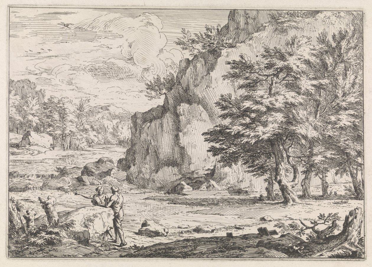 Kaya ile manzara by Abraham Genoels