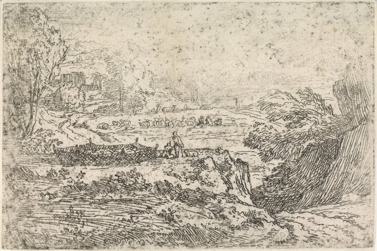 Koyun ile manzara by Abraham Genoels