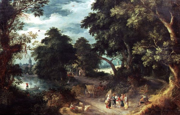 Ormanlık Nehir Manzarası by Abraham Govaerts